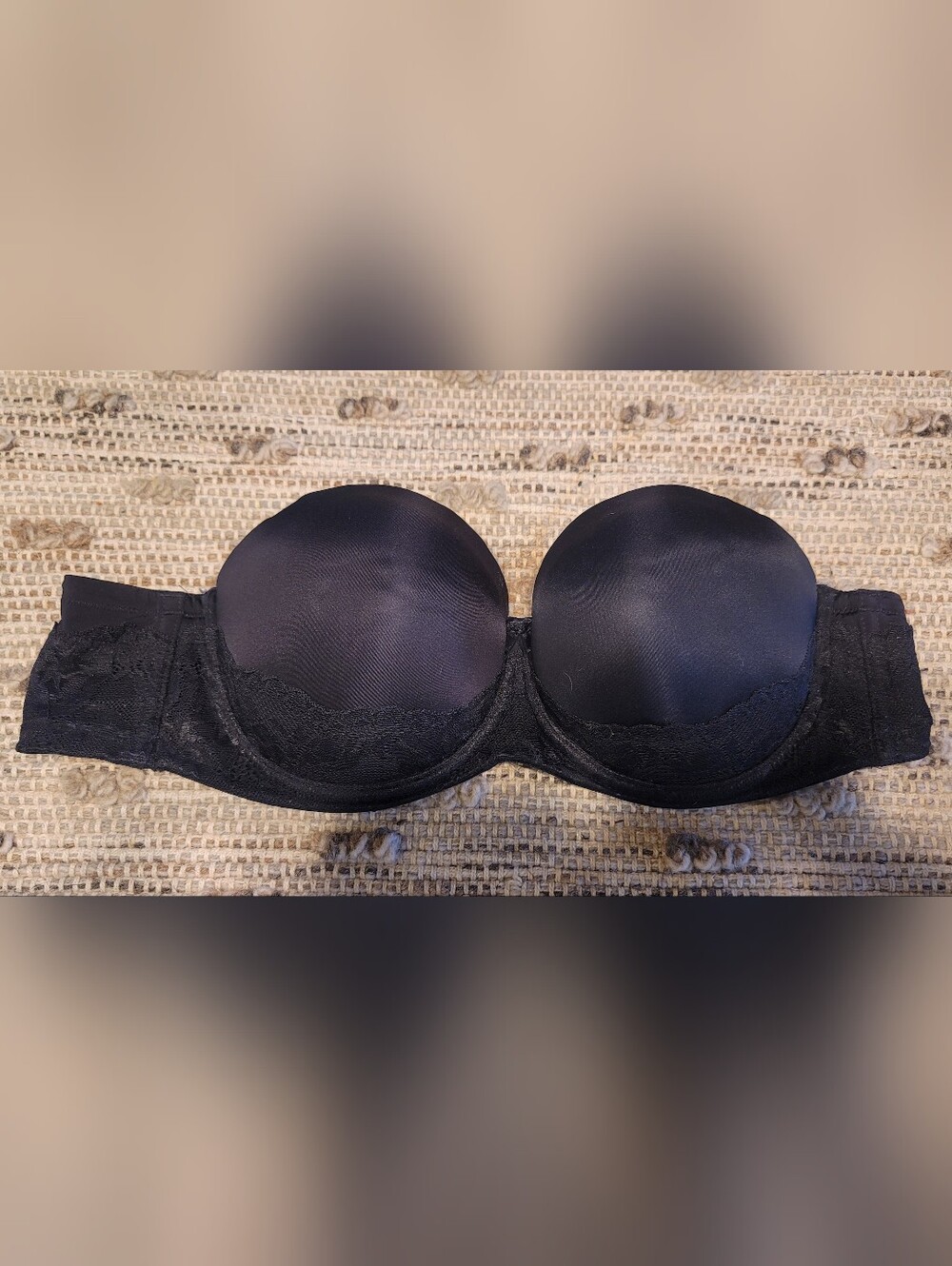 Torrid Curve Strapless Black Lace-Trim Push-Up Bra